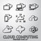 Set of handdrawn Cloud Computing icons. Vector