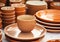 Set of handmade ceramic pieces. Traditional crafts. Modern crafts. AI generated