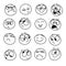 Set of handmade emoticons, emotion, feelings, experience for icons