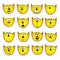 Set of handmade emoticons, emotion, feelings of the kitten