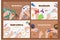 Set of handmade hobbies horizontal banner with place for text vector flat illustration