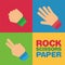 Set of hands with gesture of rock, scissors and paper