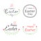 Set Of Happy Easter Labels. Elements For Calligraphic Designs.