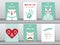 Set of Happy Father`s Day card ,poster,template,greeting cards,cute,bear,cats,pig,animals,Vector illustrations