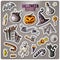 Set of Happy Halloween cartoon stickers