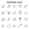 Set of Happy Related Vector Line Icons. Contains such Icons as smile, celebration, cheer, party, fun, enjoy, jump, firework,