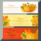 Set of happy thanksgiving day web banners. Autumn holiday vector