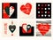 Set of Happy Valentines day and wedding card, banner, background, flyer, placard. Collection of Valentine cards, gift tags, labels