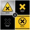 Set of harmful irritant chemical hazard symbols