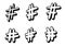 Set of hashtag signs. Vector illustration.