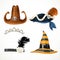 Set of hats for the carnival costumes -  retro, tiara,Witch hat