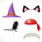 Set of hats for the carnival costumes - Witch hat, pirate red bandana