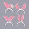 Set of headdresses hare ears, easter decoration, rabbit costume