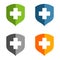 Set Health Care Cross Shield Logo Template Illustration Design. Vector EPS 10