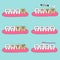 Set of healthy and diseased teeth with different facial expressions. Disease and treatment of caries. Oral hygiene. Vector.