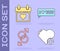 Set Heart, Calendar with heart, Male gender symbol and Speech bubble with I love you icon. Vector