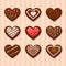 Set Heart chocolate cookies