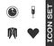 Set Heart, Clock, Suit and Glass of champagne icon. Vector