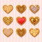 Set Heart cookies