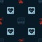 Set Heart with cross, Monitor cardiogram and rate on seamless pattern. Vector