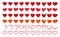 Set of Heart icon for beautiful love Day. Heart or Love Red Color Vector Set for Wedding  Valentines or Every Romantic Moments