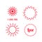 Set of heart logo, circle, arrows. vector logo design. shape icon. Love creative concept.