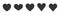 Set of heart simple icons in black