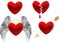 Set of hearts design