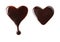 Set with hearts made of molten chocolate