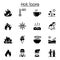 Set of  heat related vector icons. contains such Icons as heating, temperature, hot coffee, spicy, chili, summer, sun, melting,