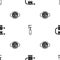 Set Heated towel rail, Pipe adjustable wrench and Water meter on seamless pattern. Vector