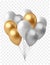 Set of helium balloon. Frosted party balloons for event design. Balloon Party decorations for birthday, anniversary, celebration.