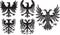 Set of heraldic black eagles. Vector illustration