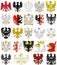 Set of heraldic eagles of Poland