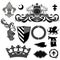 Set of heraldic elements