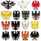 Set of heraldic german eagles