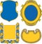 Set of heraldic shields and cartouches