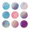 Set of highlights stories cover icon for social media in purple, pink, blue and gold colors. Watercolor night starry sky