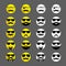 Set of hipster emoticons with beards and mustaches