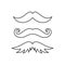 Set of hipster mustache icon, outline style