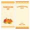 Set of hipster Thanksgiving Day backgrounds in brown and orange.