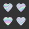 Set of holographic hearts