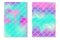 Set of holographic rainbow background. Mermaid gold scales. Hologram print for invitation card. Vector