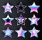 Set of holographic stars Metal stars