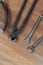 Set of home craftsmen hand tools wrench and wire cutters large plug