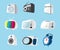 Set of home electronics appliances icon