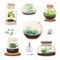 Set of home florariums in glass jars