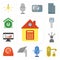 Set of Home, Handle, Voice control, Panel, Dial, Smart, Dashboard, Smart key, home, editable icon pack