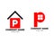 Set of Home Initial Letter P Logo Design