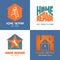 Set of home repair, house remodel vector icon, symbol, sign, logo